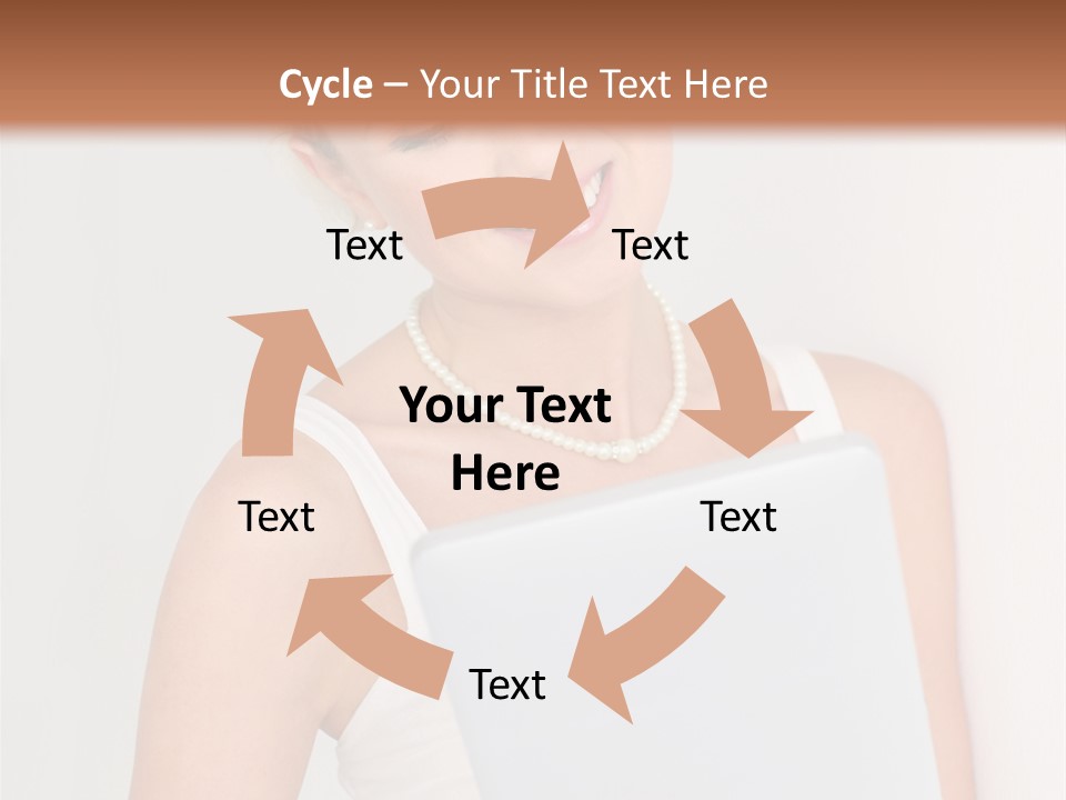 Electronic Tablet Choosing Smiling PowerPoint Template