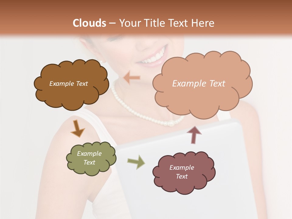 Electronic Tablet Choosing Smiling PowerPoint Template