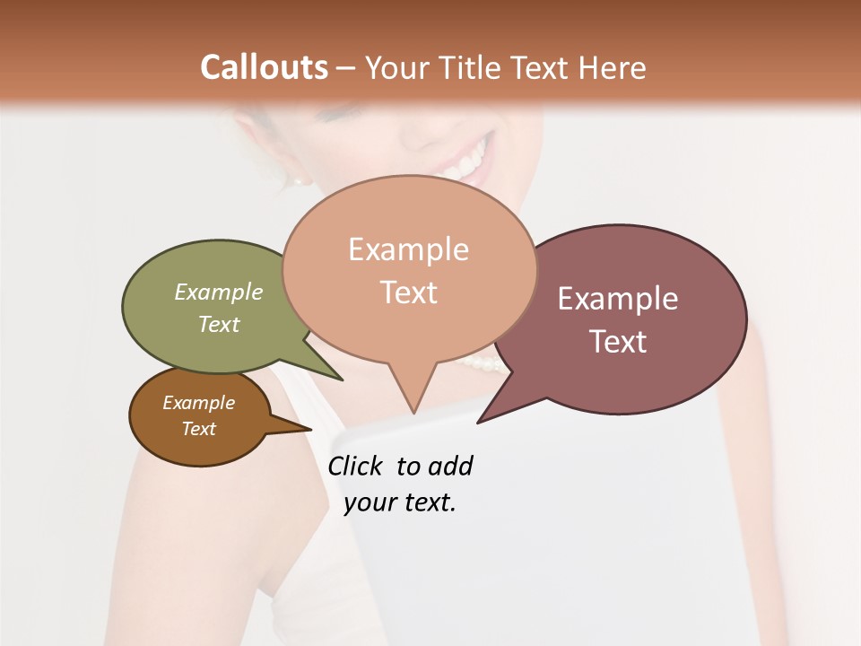 Electronic Tablet Choosing Smiling PowerPoint Template