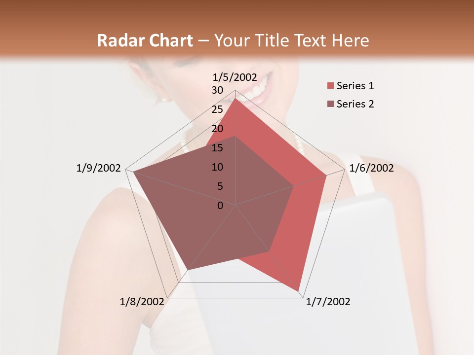 Electronic Tablet Choosing Smiling PowerPoint Template