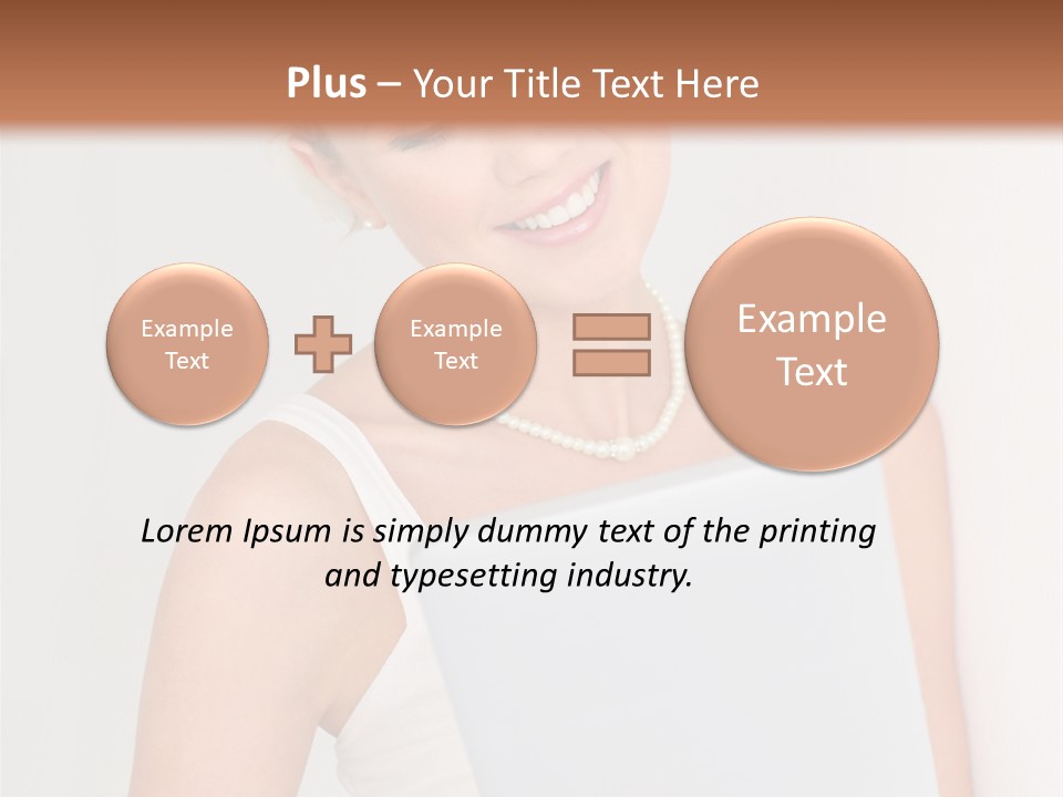 Electronic Tablet Choosing Smiling PowerPoint Template