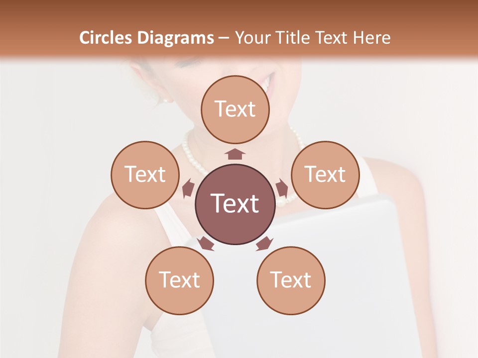 Electronic Tablet Choosing Smiling PowerPoint Template