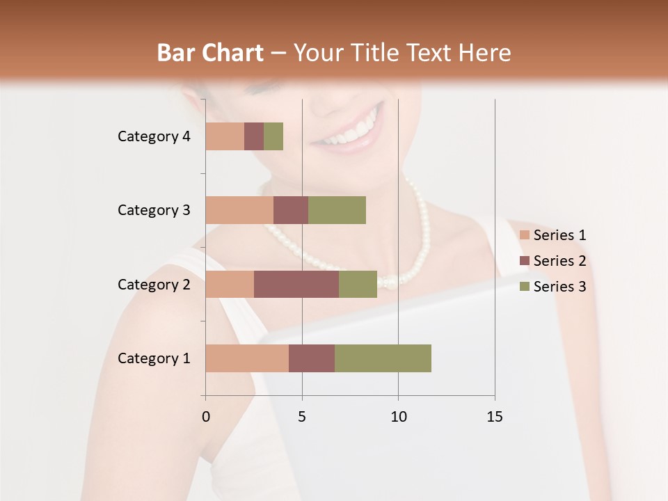 Electronic Tablet Choosing Smiling PowerPoint Template