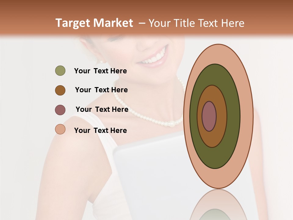 Electronic Tablet Choosing Smiling PowerPoint Template