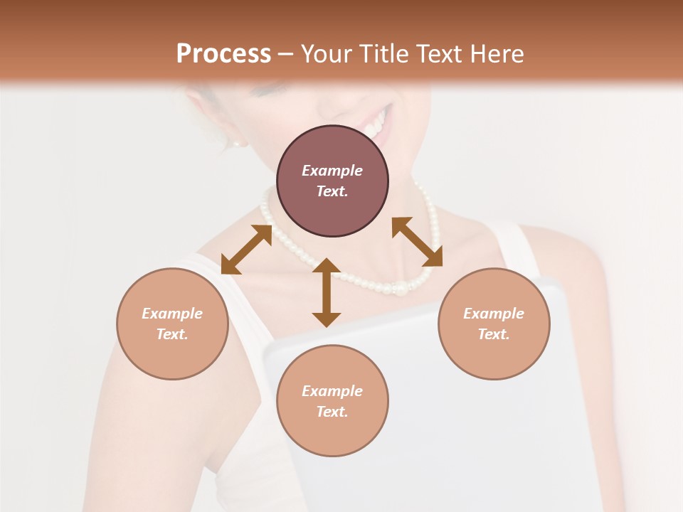 Electronic Tablet Choosing Smiling PowerPoint Template