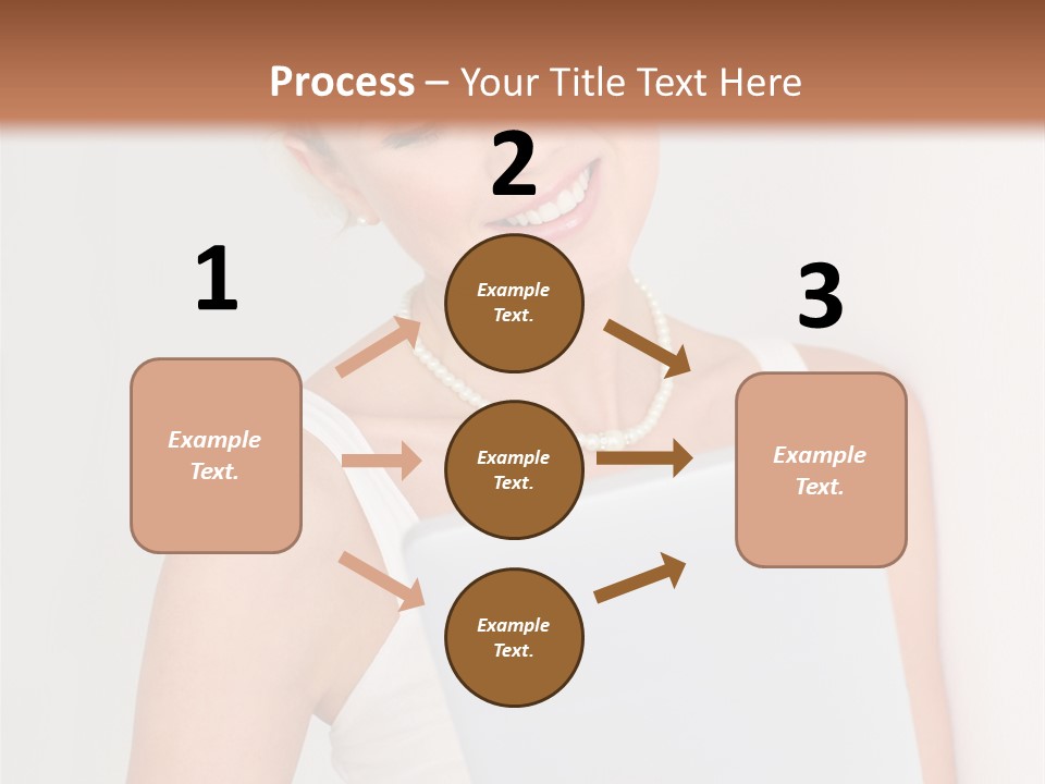 Electronic Tablet Choosing Smiling PowerPoint Template