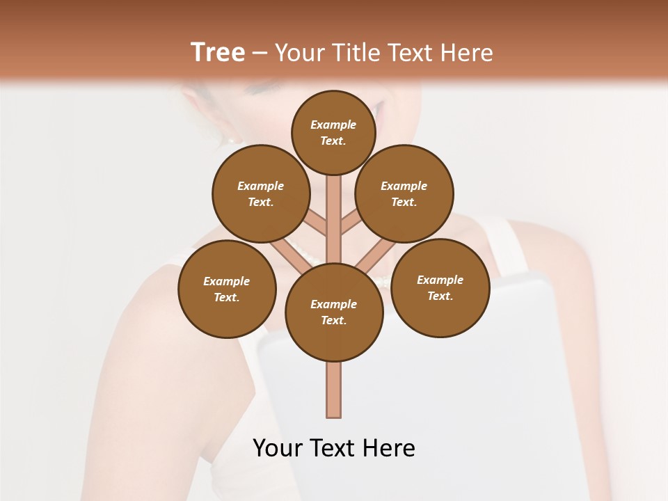 Electronic Tablet Choosing Smiling PowerPoint Template