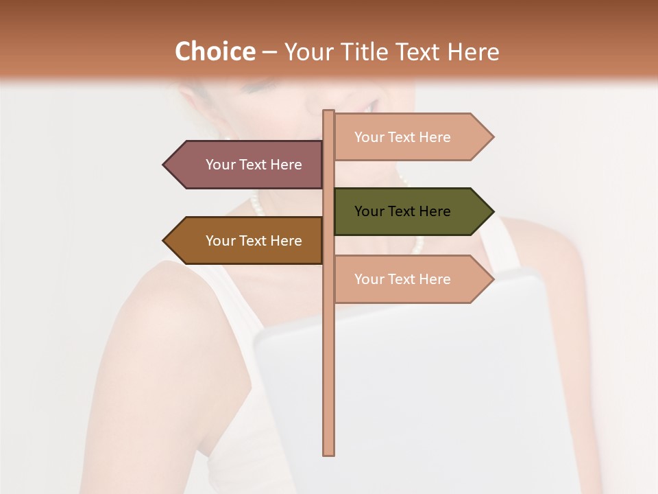 Electronic Tablet Choosing Smiling PowerPoint Template