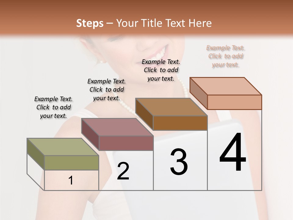 Electronic Tablet Choosing Smiling PowerPoint Template