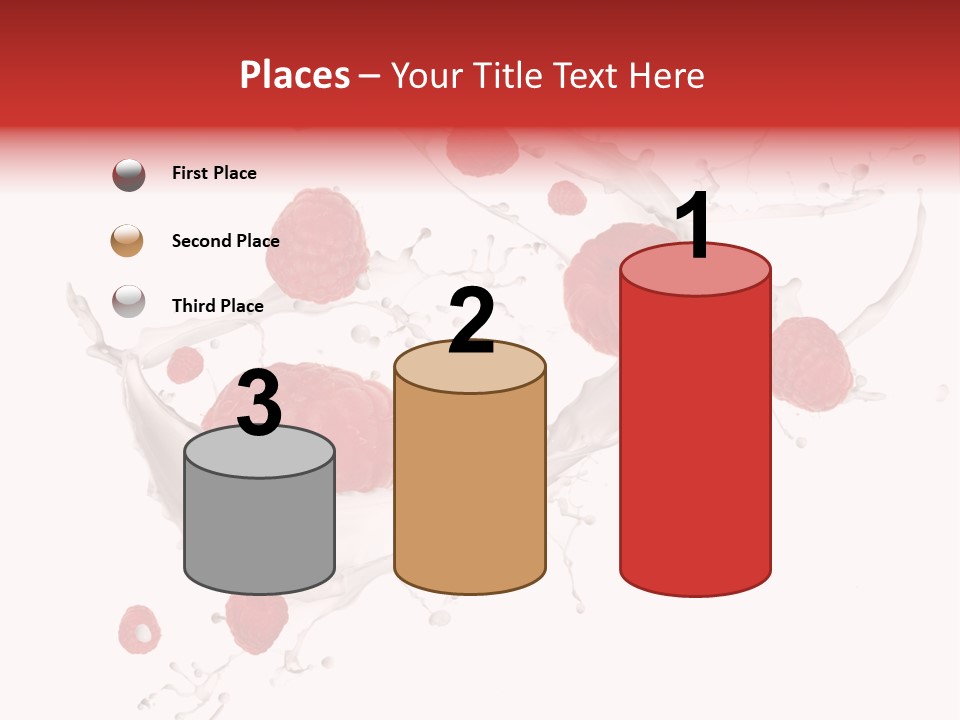 Milk Raspberry Splashing PowerPoint Template