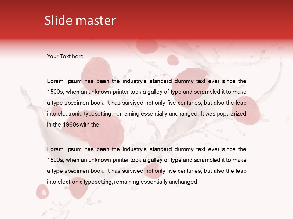 Milk Raspberry Splashing PowerPoint Template