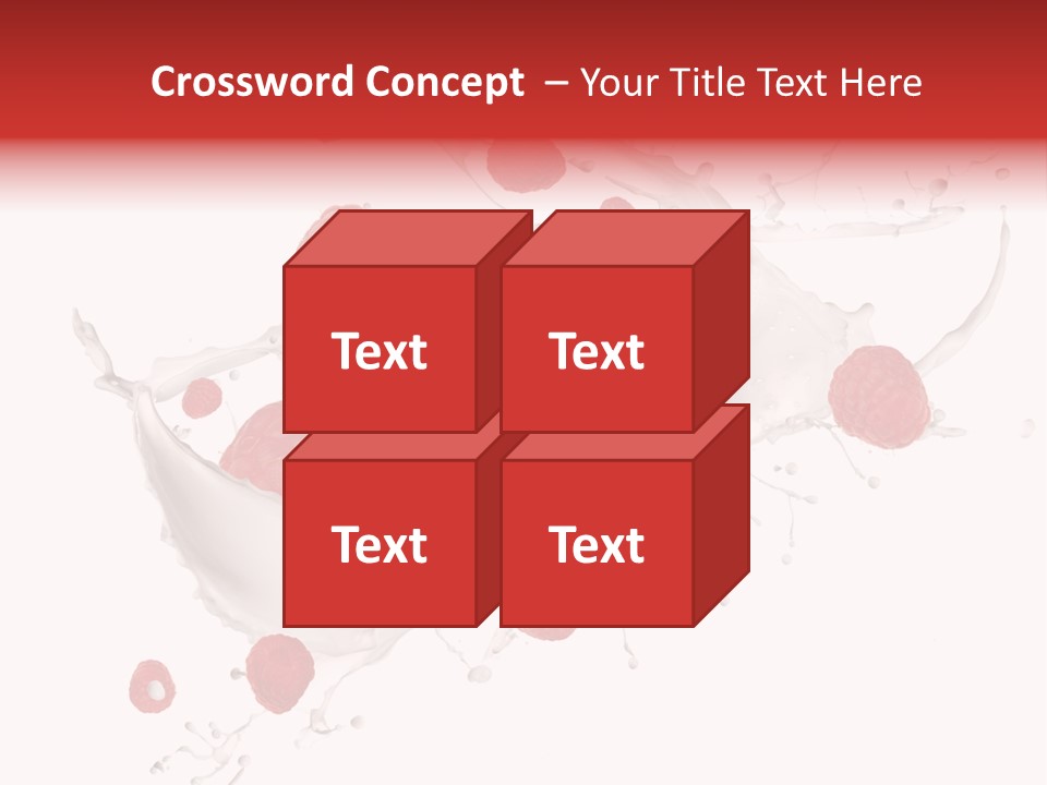 Milk Raspberry Splashing PowerPoint Template