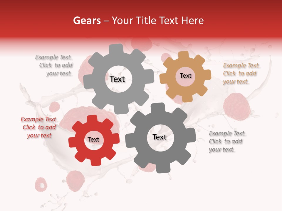 Milk Raspberry Splashing PowerPoint Template