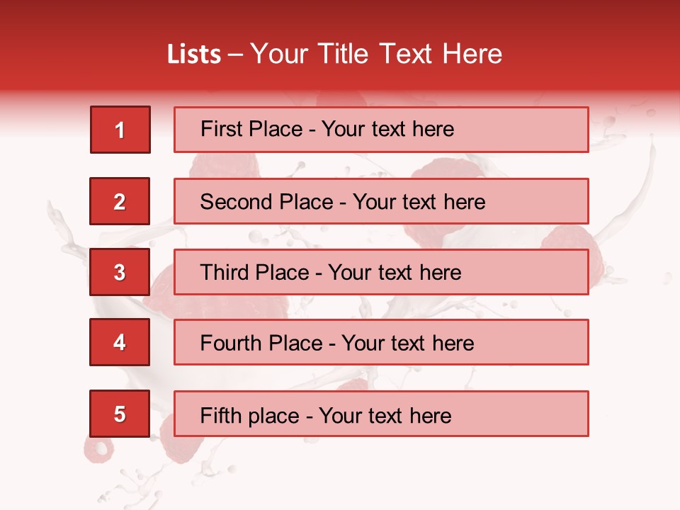 Milk Raspberry Splashing PowerPoint Template