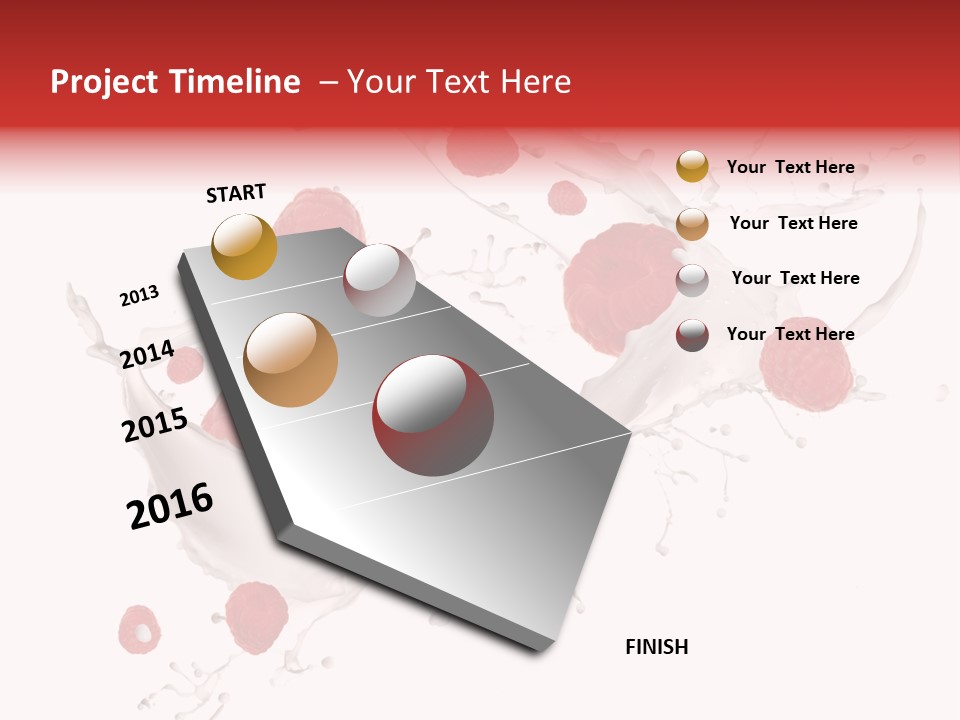 Milk Raspberry Splashing PowerPoint Template