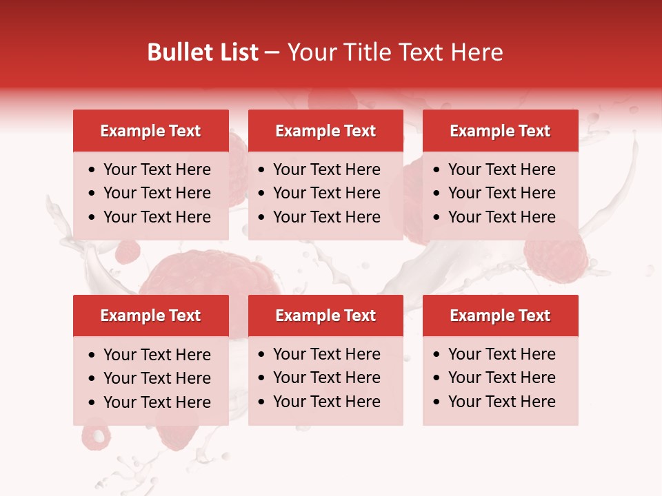 Milk Raspberry Splashing PowerPoint Template