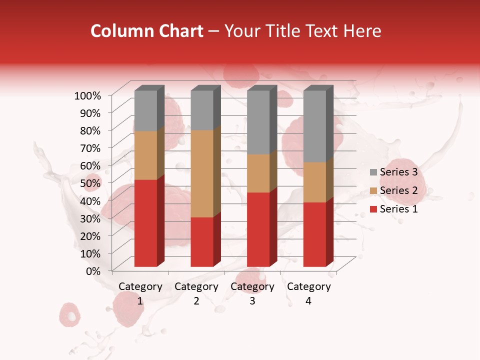 Milk Raspberry Splashing PowerPoint Template
