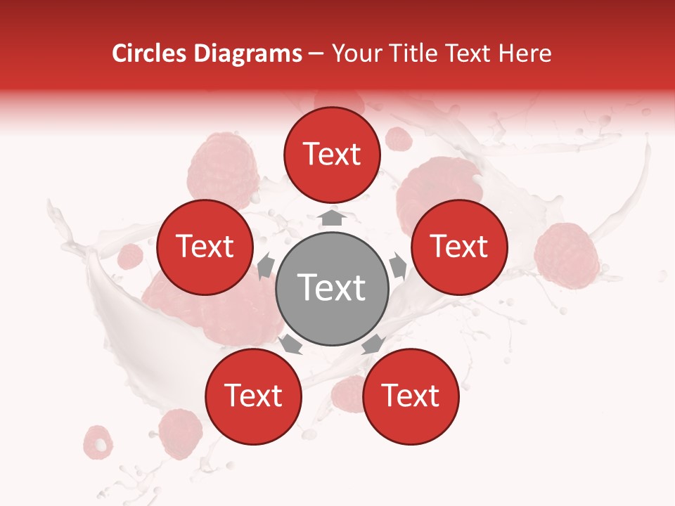 Milk Raspberry Splashing PowerPoint Template