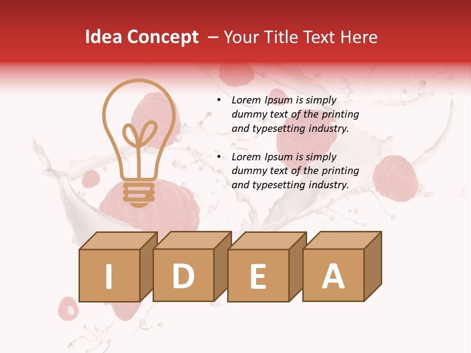 Milk Raspberry Splashing PowerPoint Template