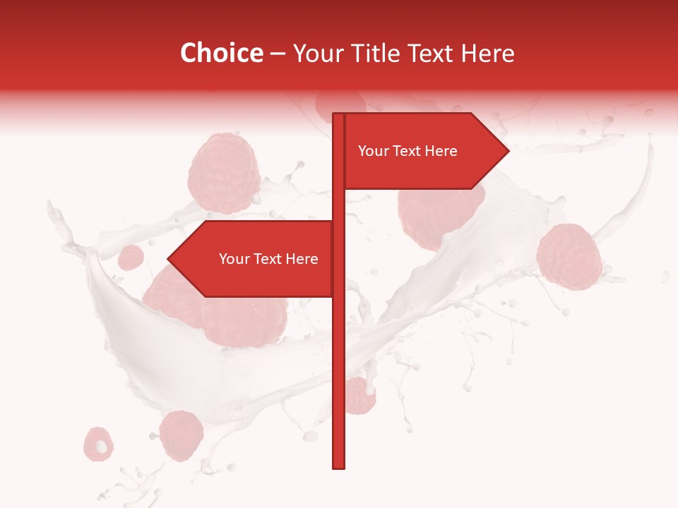 Milk Raspberry Splashing PowerPoint Template