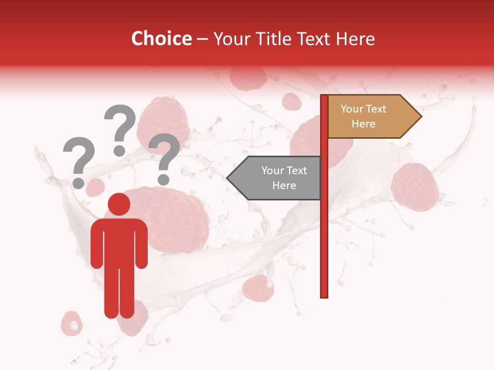 Milk Raspberry Splashing PowerPoint Template