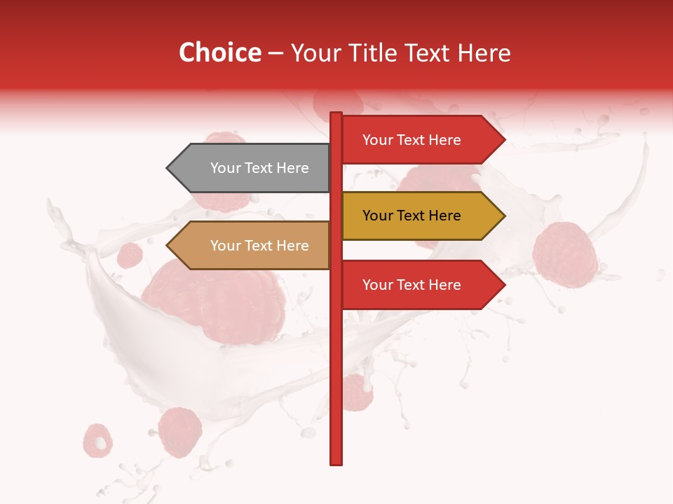 Milk Raspberry Splashing PowerPoint Template
