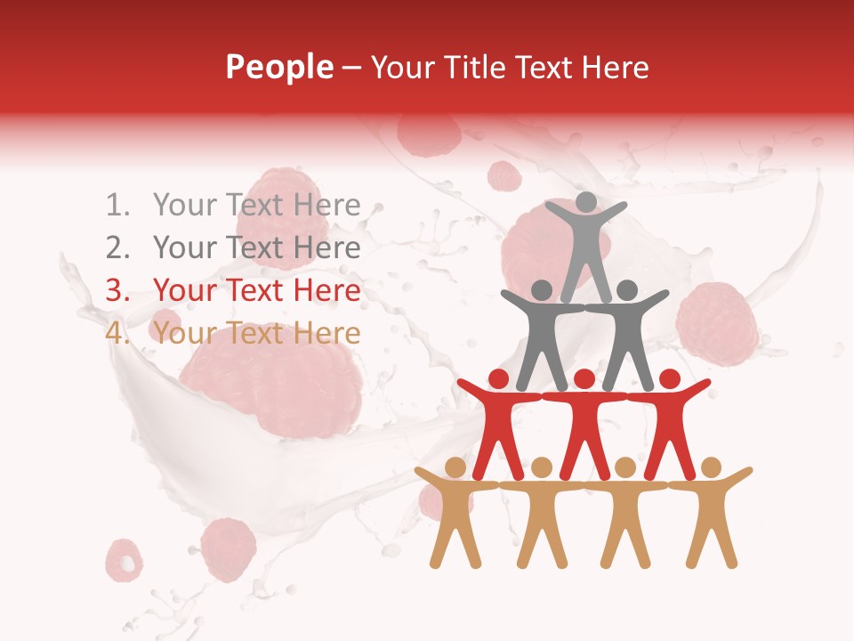 Milk Raspberry Splashing PowerPoint Template