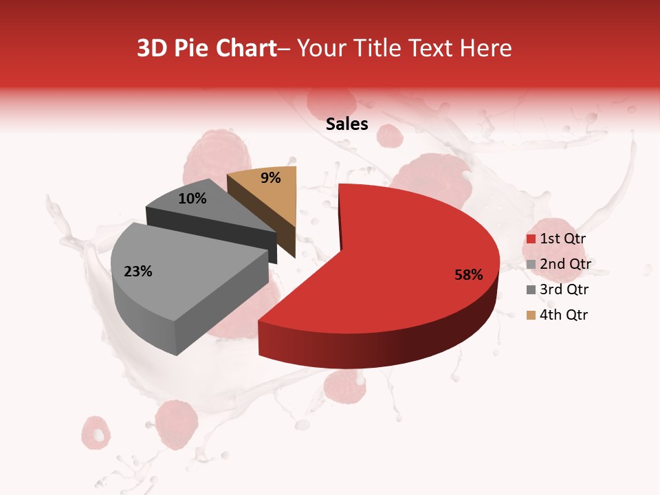 Milk Raspberry Splashing PowerPoint Template