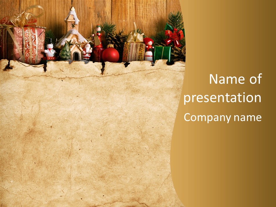 Old Christmas Red PowerPoint Template