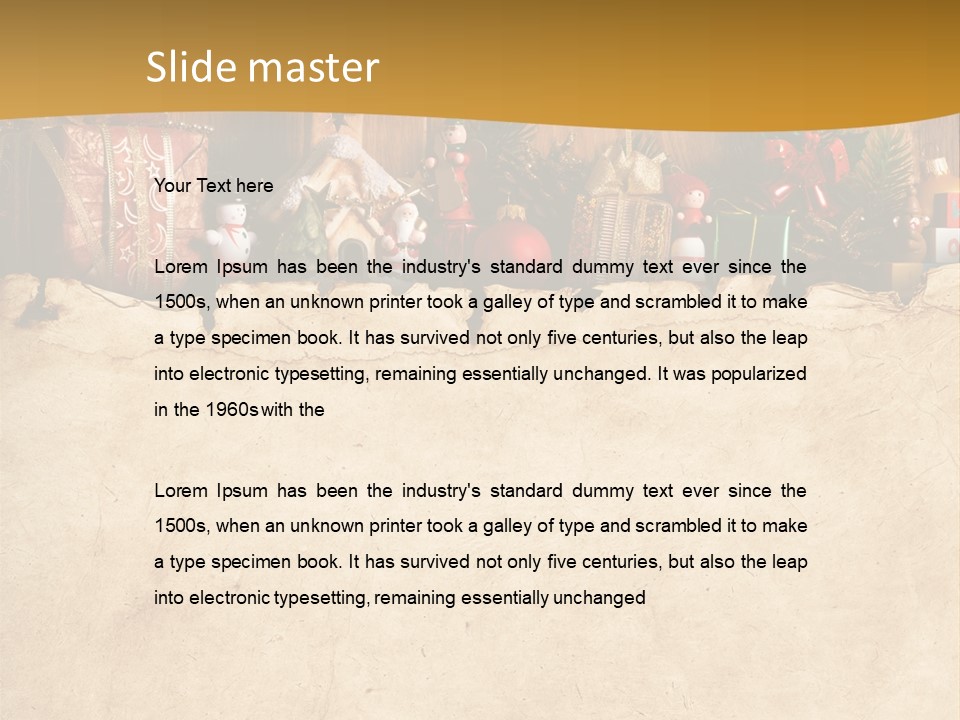 Old Christmas Red PowerPoint Template