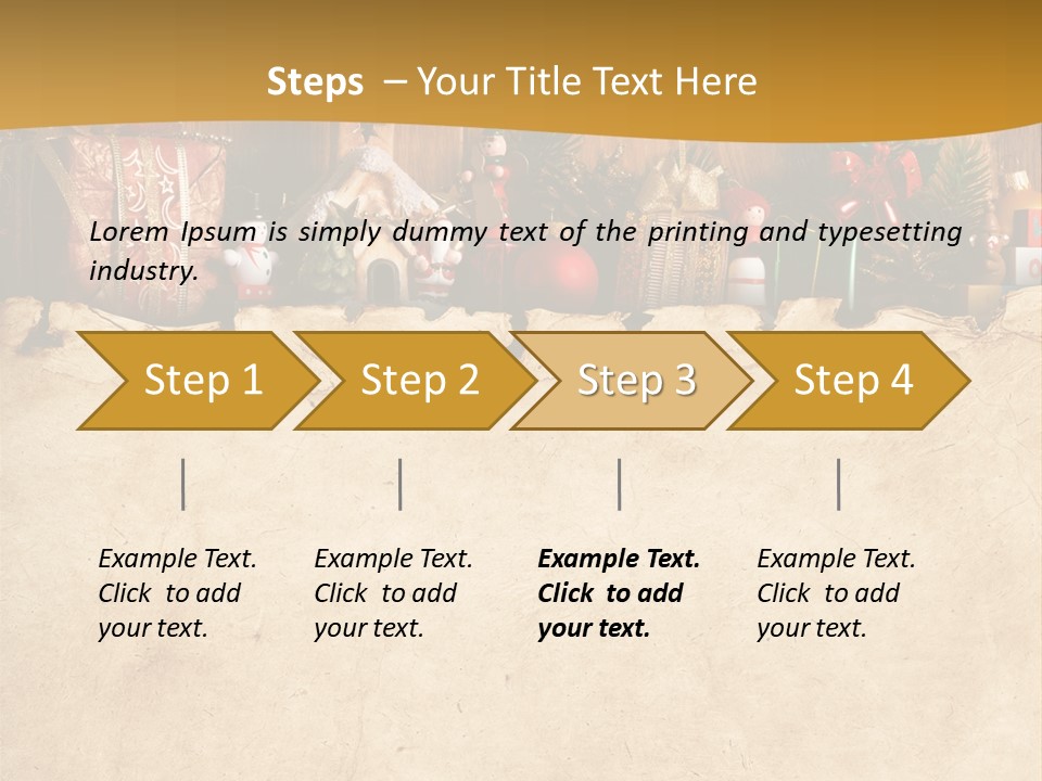 Old Christmas Red PowerPoint Template