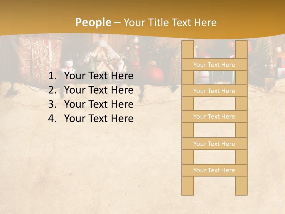 Old Christmas Red PowerPoint Template