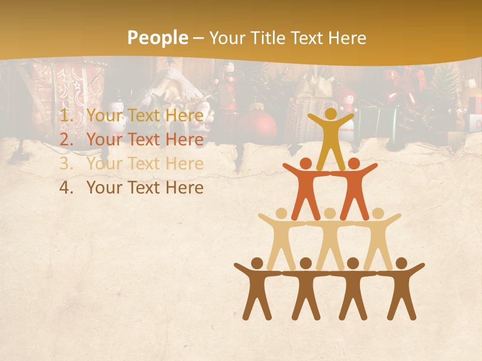 Old Christmas Red PowerPoint Template