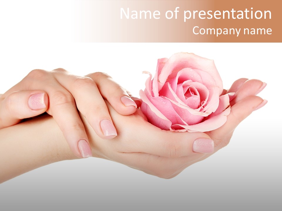 White Salon Manicure PowerPoint Template