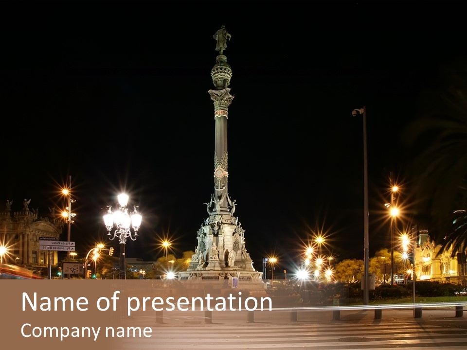 Aged Ramblas Touristic PowerPoint Template