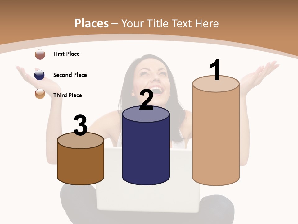 Wireless Lady Person PowerPoint Template