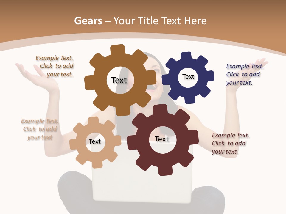 Wireless Lady Person PowerPoint Template