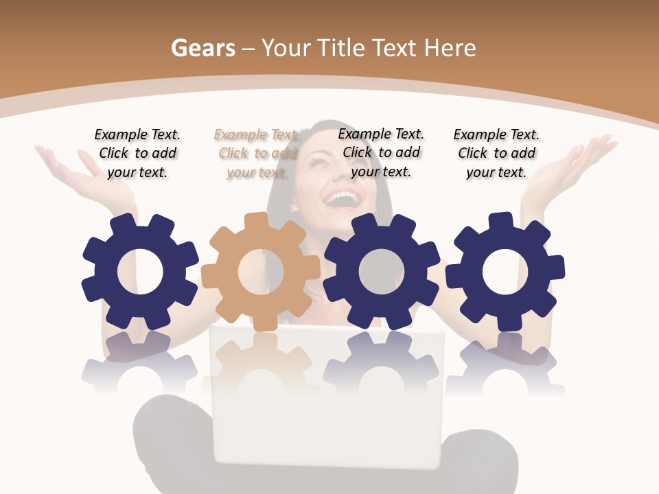 Wireless Lady Person PowerPoint Template