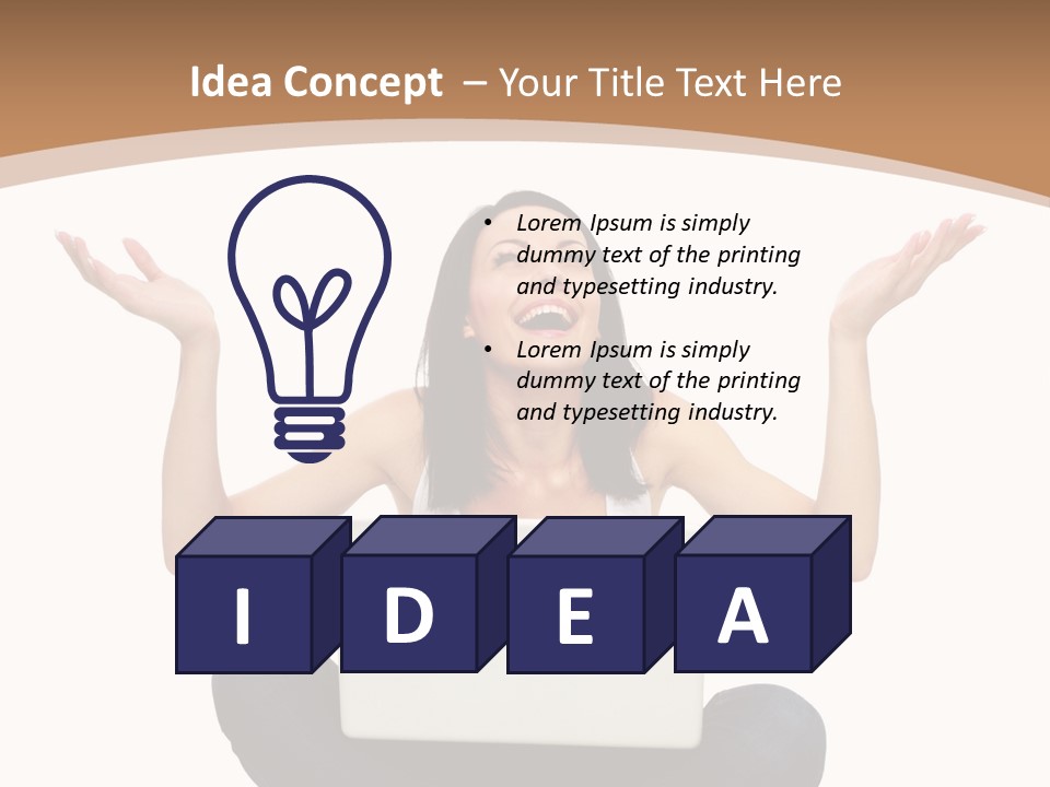 Wireless Lady Person PowerPoint Template