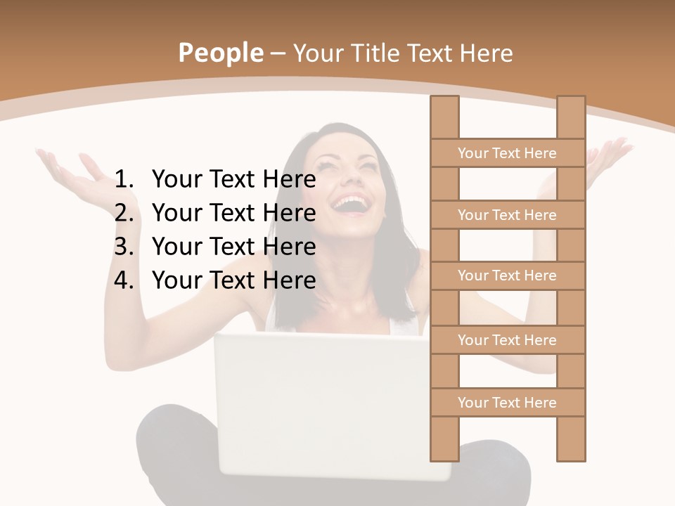 Wireless Lady Person PowerPoint Template