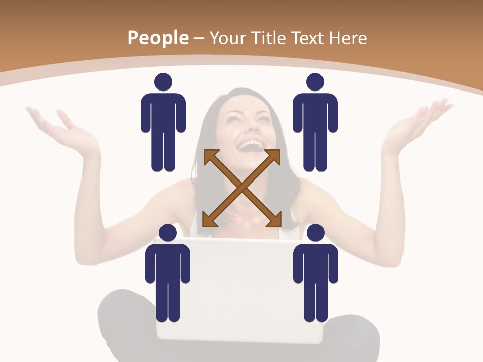 Wireless Lady Person PowerPoint Template