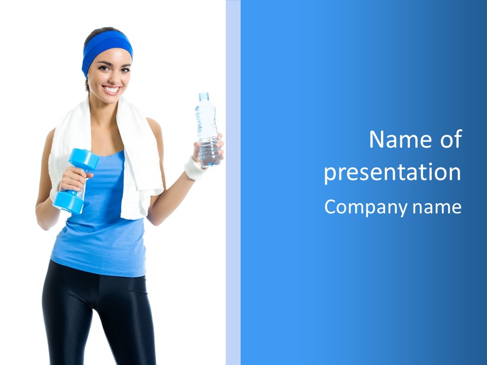 Training White Background Dumbbell PowerPoint Template