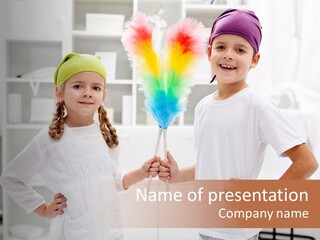 Mop Holding Cleaner PowerPoint Template