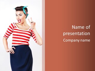 Posing Energetic Y PowerPoint Template