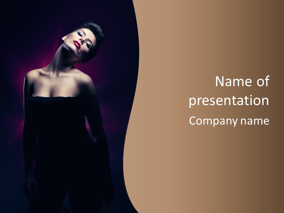 Magenta Dark Portrait PowerPoint Template