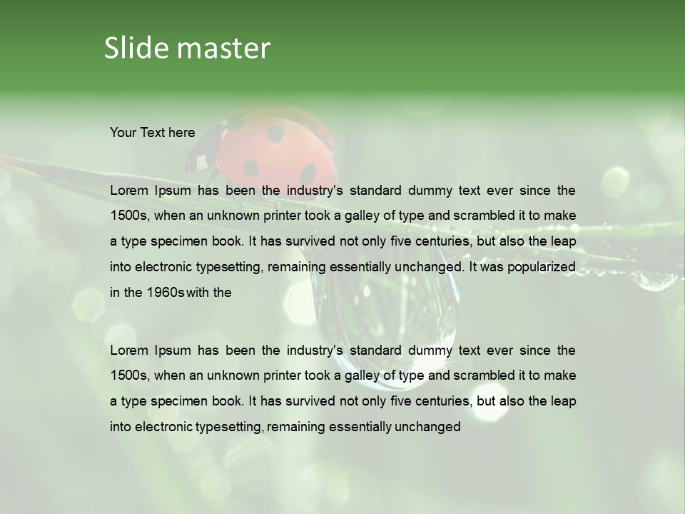 Healthcare Garden Ladybird PowerPoint Template