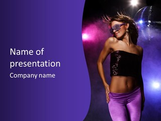 Nightlife Blue Di Coball PowerPoint Template