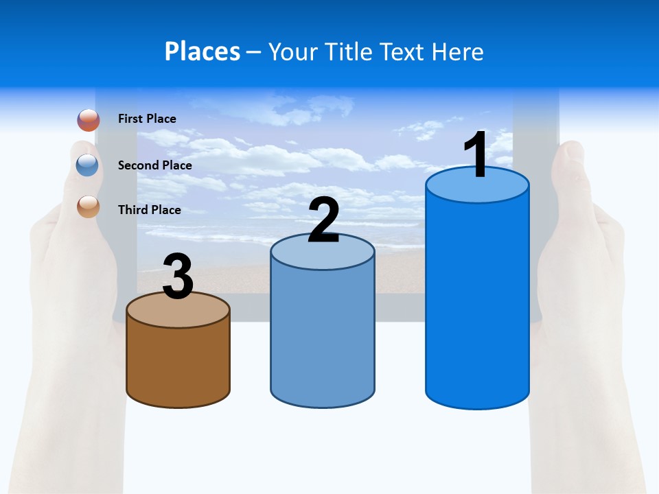 Isolated Mobile Holding PowerPoint Template