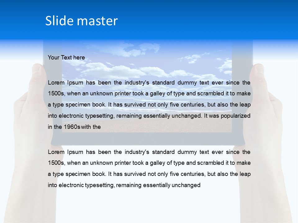 Isolated Mobile Holding PowerPoint Template