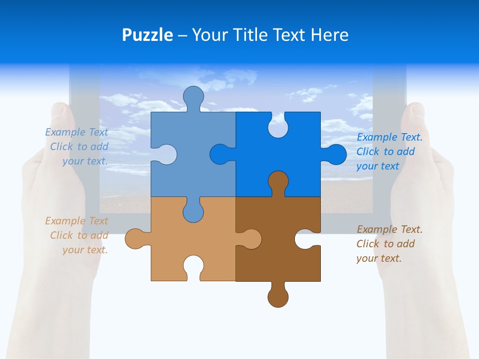Isolated Mobile Holding PowerPoint Template